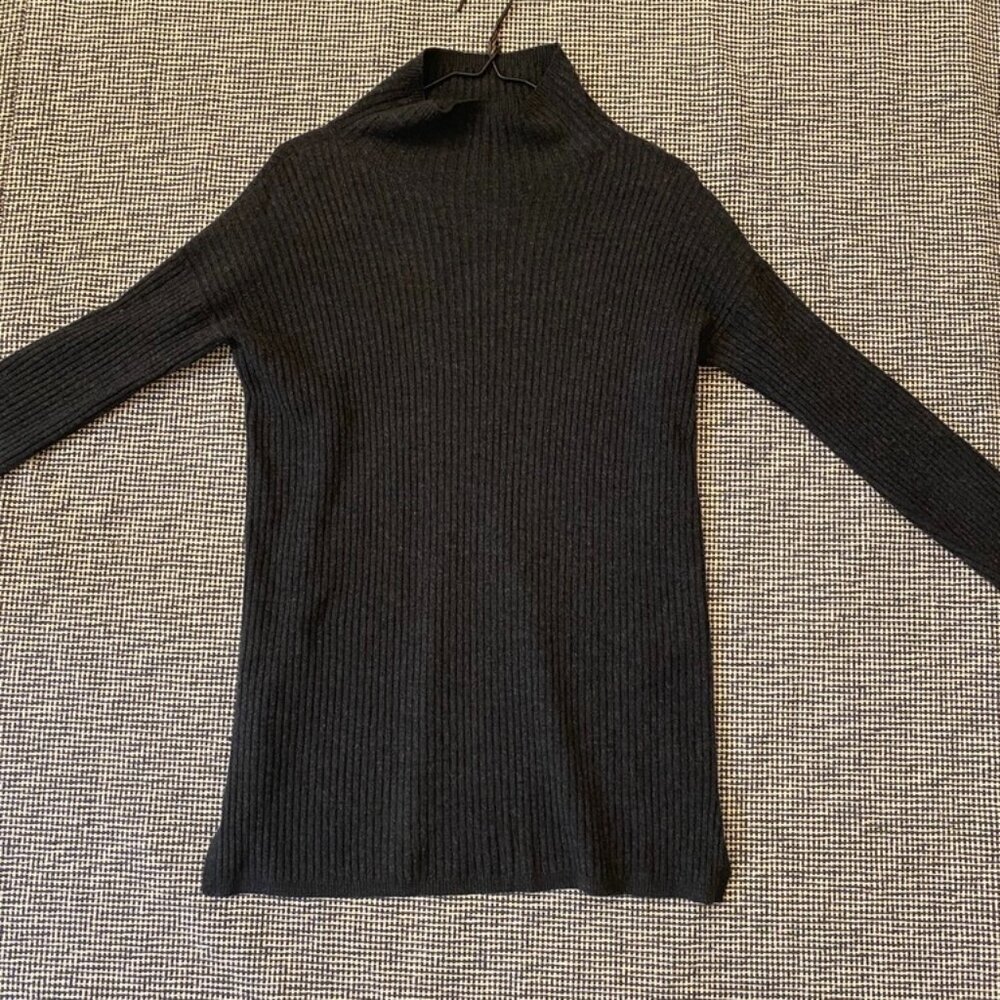 Eileen Fisher Gray Mock Neck Wool Sweater size XXS